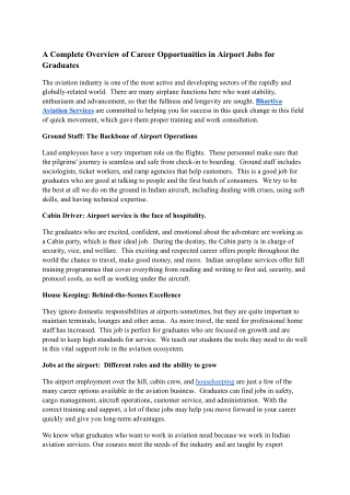A Complete Overview of Career Opportunities in Airport Jobs for Graduates (1)