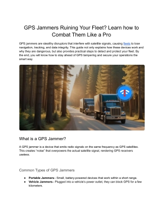 GPS Jammers Ruining Your Fleet? Learn how to Combat Them Like a Pro
