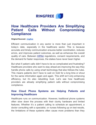 How Healthcare Providers Are Simplifying Patient Calls Without Compromising Compliance