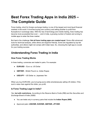 Top Currency Trading Apps for Indian Traders