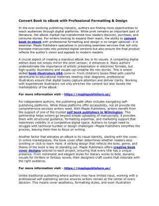 Convert Book to eBook with Professional Formatting