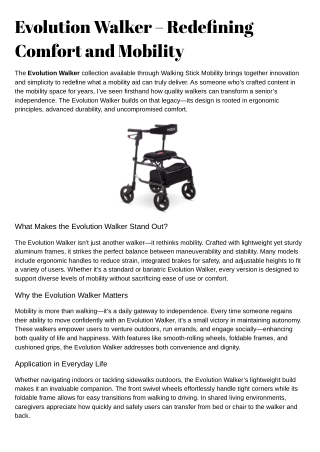 Evolution Walker – Redefining Comfort and Mobility