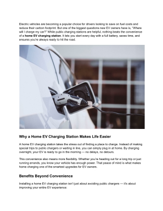 Home EV Charging Station_ The Easiest Way to Stay Road-Ready