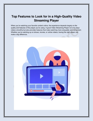 Top Features to Look for in a High-Quality Video Streaming Player