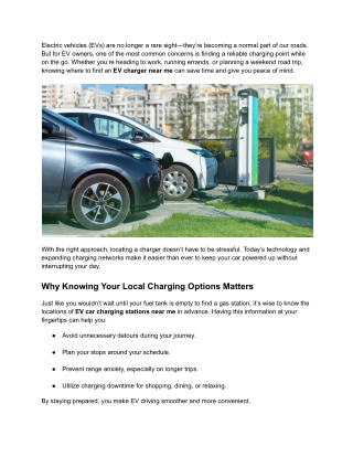 EV Charger Near Me_ The Smart Way to Keep Your Car Charged