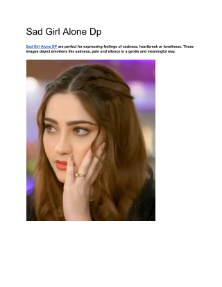 Sad Girl Alone Dp
