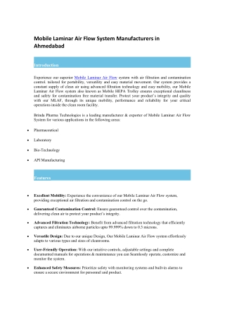 Mobile Laminar Air Flow (MLAF)