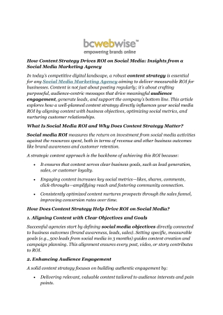 How Content Strategy Drives ROI on Social Media