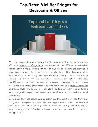Top-Rated Mini Fridges for Bedroom Comfort & Office Convenience