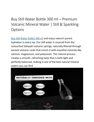 Buy Still Water Bottle 300 ml