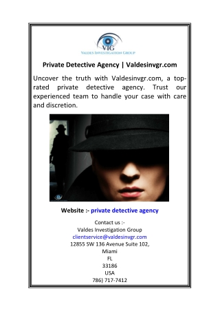 Private Detective Agency  Valdesinvgr.com