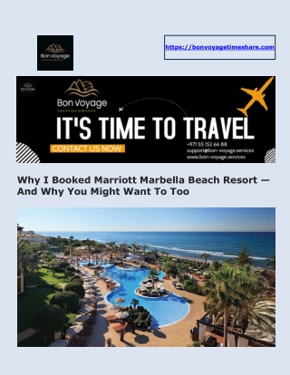 Marriott Marbella Beach Resort - Bon Voyage Vacation Services