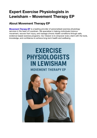 Document – Exercise Physiologists in Lewisham Services | Movement Therapy EP