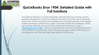 Effective Strategy To Resolve QuickBooks Error 1904