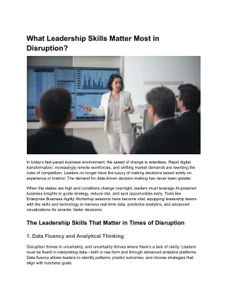 What Leadership Skills Matter Most in Disruption