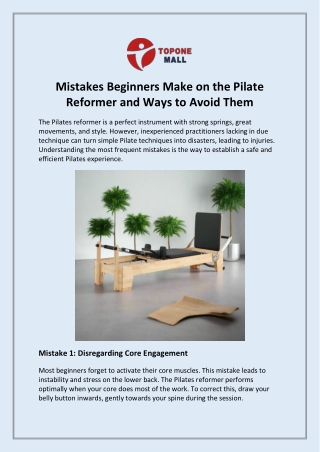 Mistakes Beginners Make on the Pilate Reformer and Ways to Avoid Them
