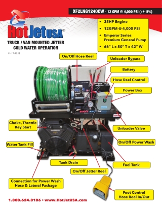 Portable Sewer Jetter cold water operation |HotJet USA