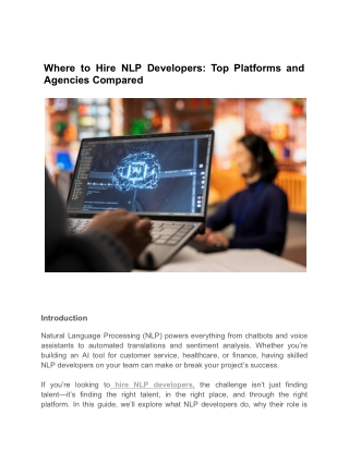 Where to Hire NLP Developers_ Top Platforms and Agencies Compared