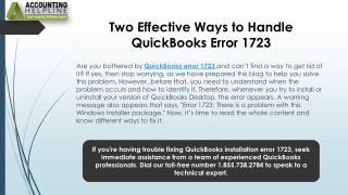An Easy Method To Resolve QuickBooks Error 1723