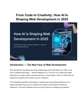 Building Smarter Websites: AI Role in Web Development for 2025 and Beyond by Sol