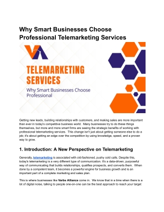 Why Smart Businesses Choose Professional Telemarketing Services