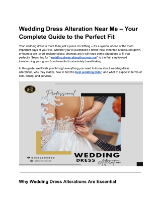 Wedding Dress Alteration Near Me – A & Z Tailor and Alteration