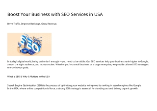 Boost Your Business with Expert SEO Services in the USA