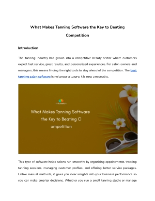 What Makes Tanning Software the Key to Beating Competition