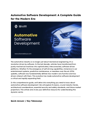 Automotive Software Development_ A Complete Guide for the Modern Era