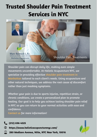 Trusted Shoulder Pain Treatment Services in NYC