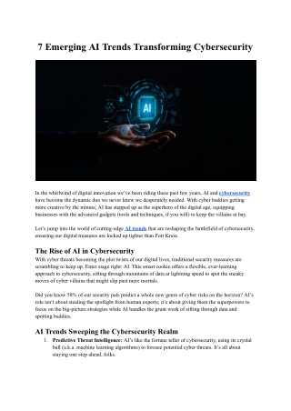 Top 7 AI Trends Transforming Cybersecurity in 2025 - Elevate