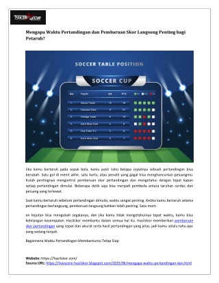 Mengapa Waktu Pertandingan dan Pembaruan Skor Langsung Penting bagi Petaruh?