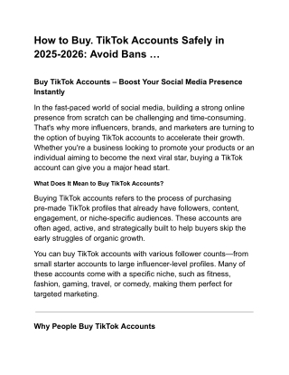 How to Buy. TikTok Accounts Safely in 2025-2026_ Avoid Bans …