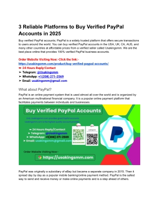 3 Reliable Platforms to Buy Verified PayPal Accounts in 2025