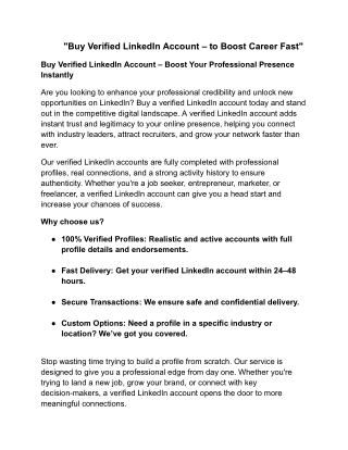 _Buy Verified LinkedIn Account – to Boost Career Fast_