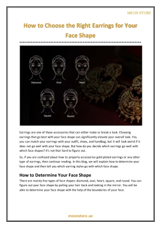 How to Choose The Right Earrings for Your Face Shape