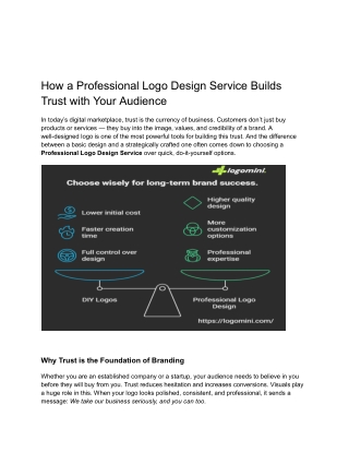 How a Professional Logo Design Service Builds Trust with Your Audience