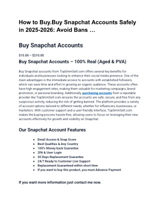 How to Buy.Buy Snapchat Accounts Safely in 2025-2026_ Avoid Bans ...