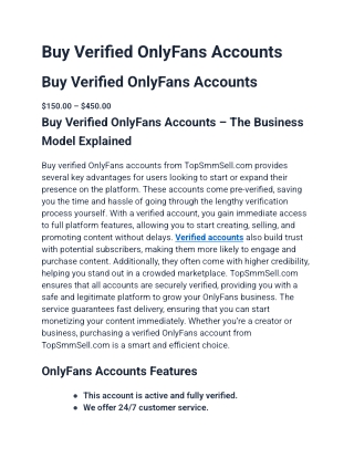 Buy Verified OnlyFans Accounts