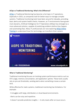 AIOps Training in Pune | AIOps Training Online