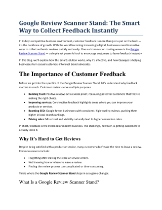 Google Review Scanner Stand The Smart Way to Collect Feedback Instantly