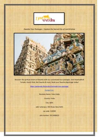 Dwarka Tour Packages