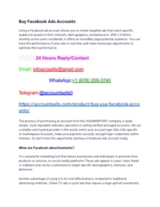 Buy Facebook Ads Accounts