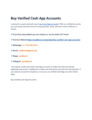 Best 10 Sites to Buy Verified Cash App Accounts in This  Year