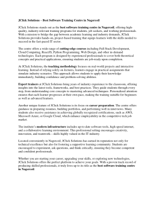 Best software traning centre in nagercoil