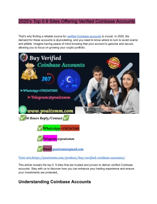 Top 7.9 Sites to Buy Verified Coinbase Account In Complete