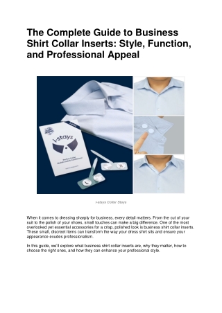 Business Shirt Collar Inserts: The Secret to a Sharp, All-Day Professional Look