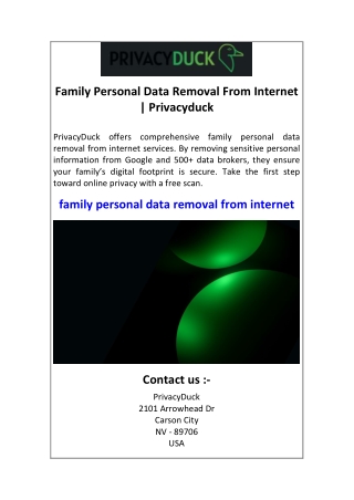 Family Personal Data Removal From Internet  Privacyduck