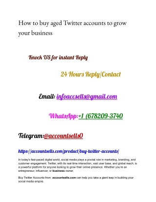 How to buy aged Twitter accounts to grow your business
