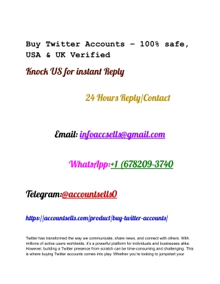 Buy Twitter Accounts – 100_ safe, USA & UK Verified